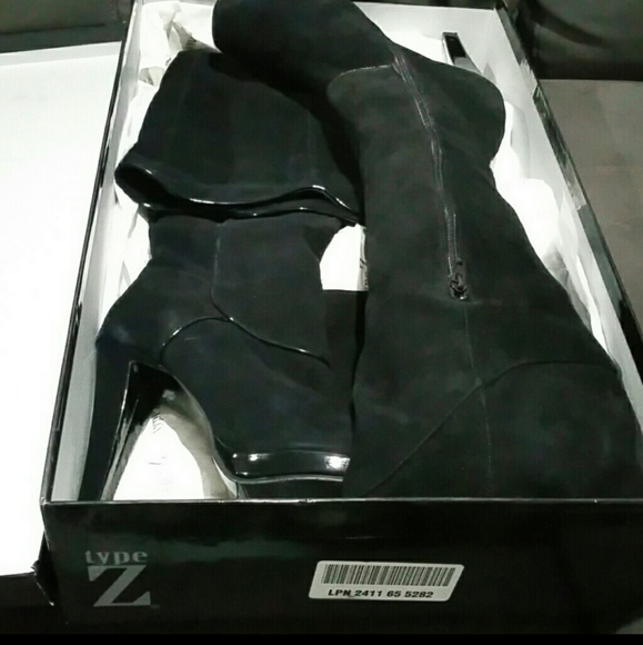 CLEARANCE /Make an offer! Genuine Suede Thigh high Heeled Boots Sz 9 - Picture 5 of 5